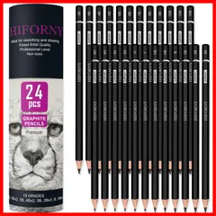 【迅速発送】HIFORNY 24本 グラファイトスケッチ鉛筆セット - グラファイト鉛筆 (14B - 5H) スケッチ鉛筆 描画用鉛筆 製図用鉛筆 アート鉛筆 19グレード