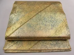 平和屋着物■佐賀錦　六通柄袋帯　斜線文　金糸　引箔　逸品　n-da0373