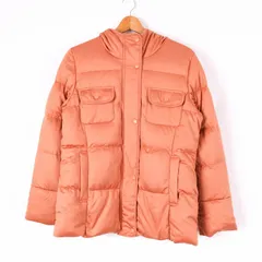 ゴールデンベア ダウンジャケット ショート丈 フード付 無地 アウター レディース Lサイズ ブラウン Golden Bear 【中古】のサムネイル
