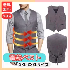 Vinmori 電熱ベスト ジャケット XXL-XXXLサイズ グレー ベストタイプ 防寒 温度調整 洗濯 ドライクリーニング ビジネス オフィス 出勤 クリスマス プレゼント シンプル 無地 カジュアル