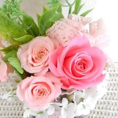 ♕* 大きな蓮の 大きめ仏花 ♤* ペットお供えにも♪ 造花 花器付き