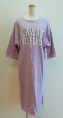 niko and... ニコアンド Tシャツ チュニック ワンピース ビックTシャツ ③ パープル ロゴ 20250501  j a201h0313