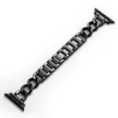 ☆ ブラック ☆ S(38/40/41mm) ☆ アップルウォッチバンド ayy05 アップルウォッチ バンド レディース アップルウォッチバンド おしゃれ かわいい 女性 メンズ ステンレス 着せ替え 付け替え AppleWatch チェーン 細い バックル