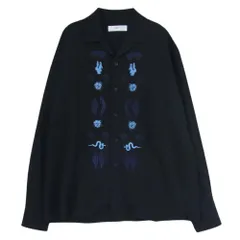 TOGA トーガ 長袖シャツ 22AW TV22-FJ340 ARCHIVES アーカイブス Rayon twill shirt エンブロイダリ― 刺繍 レーヨン ツイル 長袖 シャツ ブラック系 46【中古】のサムネイル