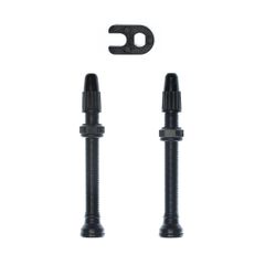 IMEZI 高品質アロイチューブレスバルブ50mm長（黒）2個セット キャップ・バルブコアツール付