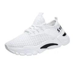 スニーカー メンズ ランニングシューズ ウォーキング ジョギング トレーニングシューズ 通気性 軽量 蒸れにくい 滑り止め 通気性 カジュアル (ホワイト, 日本の靴のサイズ寸法, 大人, 数値, 24.5 cm) [ホワイト] [24.5 cm]