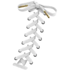 【迅速発送】HIGH FIVE 靴ひも 平紐 ワックス 金属チップ コットン シューレース 120cm 140cm 160cm スニーカー ローカット ハイカット 2本セット 1足分