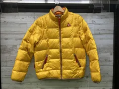 ルコック 2WAYダウンジャケット イエロー×ブラウン 袖着脱可 レディース L ゴルフウェア le coq sportif