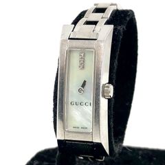 GUCCI グッチ 110 SS/QZ ホワイトシェル文字盤 レディース腕時計 スクエア【PF-130】