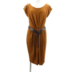 マックスマーラ イタリア製 ノースリーブ ワンピース ブラウン系 MAX MARA バックジップ レディース 【中古】  【230826】