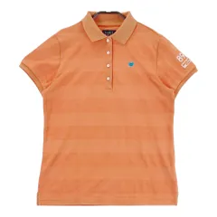 サイズ：1 PEARLY GATES パーリーゲイツ  半袖ポロシャツ 刺繍 ボーダー柄 オレンジ系 [240101495498] ゴルフウェア レディース ストスト