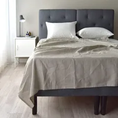 新品 日本製 フラットシーツ 麻 リネン ダブルサイズ セミダブルサイズ兼用 シーツ 速乾 抗菌 防臭 吸湿 洗える 洗濯可 涼感 ひんやり ブランケット 敷き布団カバー マルチカバー ソファーカバー マルチクロス ベージュ リーノ