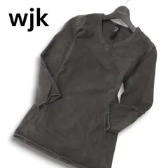 wjk ダブルジェイケイ 通年★ ウォッシュ加工 切替 7分袖 Vネック カットソー Tシャツ Sz.M メンズ 日本製