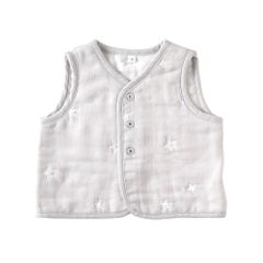 新品 10mois(ディモワ) ふくふくガーゼ(6重ガーゼ) ちょっき グレー 70~80cm 18251012