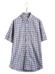 【お得なクーポン配布中!】 ブルックスブラザーズ インディアン マドラス チェック 半袖 ボタンダウン シャツ メンズ L BROOKS BROTHERS 346 半袖シャツ マルチカラー