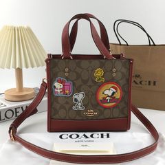 コーチ COACH スヌーピー × PEANUTS デンプシー トート 22 シグネチャー ハンドバッグ ショルダーバッグ CE851