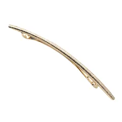 【C：ゴールド × ワンサイズ】[Cream dot. クリームドット公式] ヘアアクセサリー レディース 8タイプ バレッタ ヘアクリップ 大きめ メタル セミマット ヘアライン加工 太め オーバル アーチ 光沢感 大人 上品 エレガント シンプル