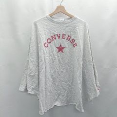 ◇ Θ CONVERSE コンバース 長袖 トレーナー スウェット プルオーバー サイズ M グレー系 レディース E 【1502030047677】