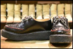 ジョージコックス Geo J. Cox ヴィンテージ ラバーソール UK 5 ジョージコックス15335 long wing Brogue ブラックハイシャイン