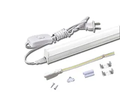 新品 LED蛍光灯 20W形 器具一体型LED蛍光灯 T5 LED 直管 9W led 6000K-6500K 昼光色 天井照明 バーライト ベースライト 60cm 蛍光灯器具セット led照明 工事不要 軽量 連結コード付属 スイッチ付き【1本入り】