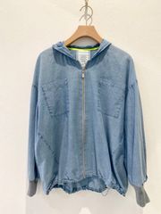 新品未使用！デニム風 フード付き ブルゾン