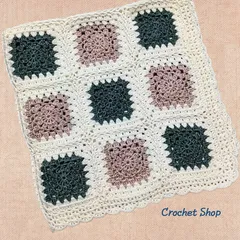 ハンドメイド モチーフ編み ブランケット マルチカバー ひざ掛け 秋冬　✦46