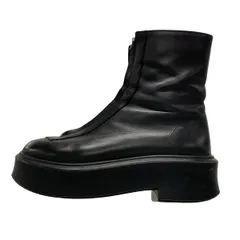 美品 THE ROW 38.5 ジッパーブーツ ブラック THE ROW ザ ロウ アンクルブーツ/ZIPPED BOOT 1【大きいサイズ