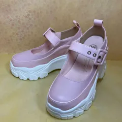 ♡新品未使用・超美品♡ 23.5cm ヨースケ YOSUKE 厚底スニーカー ピンク レディース ワンストラップスニーカー 厚底パンプス 歩きやすい 約7cm ボリュームソール 靴 MY1286-445