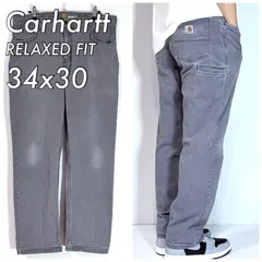 美色 Carhartt カーハート W34 L30 ライトダック地 ペインターパンツ グレー Relaxed Fit GRY ストレッチ ライトオンス リラックスフィット ワークパンツ メンズ グッドフェード ゴールデンサイズ 美フェード p25083325