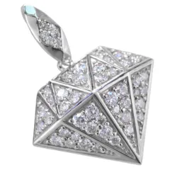 ペンダントトップ メンズ 18金 K18 ホワイトゴールド ダイヤモンド ペンダントヘッド メンズペンダントトップ ダイヤモチーフ ヘッド ネックレスヘッド鑑別書付き【アクセサリーマート/メルカリShops店】