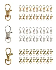 【在庫処分】手芸材料 アクセサリーパーツ ハンドメイド 金具 フック 回転カン ストラップ (ゴールド20＋シルバー20＋アンティークゴールド20（10mm）) レバー キーホルダー 回転式 【CRSHIP】ナスカン