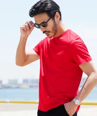 新品 未使用 並行輸入 TOMMY HILFIGER(トミー ヒルフィガー)Core Flag Core Plus メンズ クルーネック半袖Tシャツ 209786 MAHOGANY