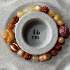天然石ストライプ模様ブレスレット 約14cm - メルカリ