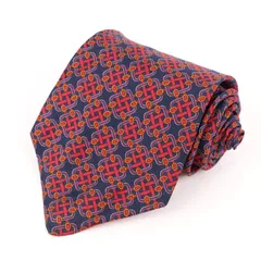 ランセル ブランドネクタイ 総柄 シルク フランス製 メンズ レッド LANCEL 【中古】