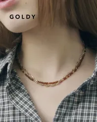 GOLDY/ゴールディ/カラー ビーズ × チェーン レイヤード ネックレス/アクセサリー/3250113