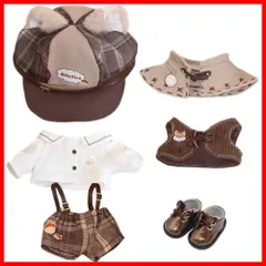 【早発】nnns　10cm 15cm 20cm ぬいぐるみ 服　帽子　ワイシャツ　吊りズボン　ショール　ベスト　革靴　ヴィンテージ探偵スーツ　綿人形　着せ替え　クセサリー 15cm