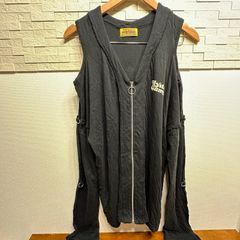 【古着】USED古着 HYSTERIC GLAMOUR ヒステリックグラマー オーバーサイズ カーディガン バッグプリント ブラック フリーサイズ ヒス HYS 240928-005