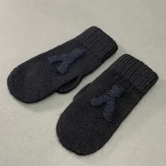 a20 Yohji Yamamoto ヨウジヤマモト Yロゴ ウールミトン 手袋 アームカバー ブラック WOOL 小物 日本製 冬のサムネイル