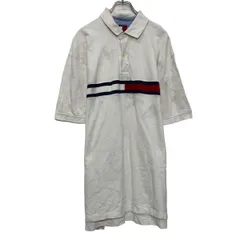 TOMMY HILFIGER 半袖 ロゴ ポロシャツ トミーフィルフィガー XL ホワイト ビッグサイズ ワンポイントロゴ 古着卸 アメリカ仕入 a608-5797