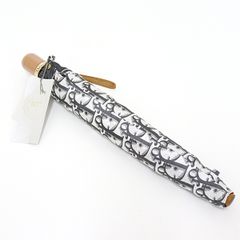 ディオール Dior トロッター 折りたたみ傘 グレー系 全長37cm 直径95cm CD 286g 大きめ 雨傘 未使用品