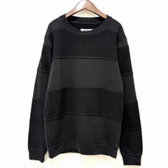 #anc メゾンマルタンマルジェラ MARTINMARGIELA MM6 トレーナー M 黒 切替 ボーダー レディース [906427]