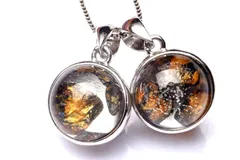 シルバー925 パラサイト隕石　10mm　ラウンド ペンダントトップ 1個売り パワーストーン 天然石 _PRG1422