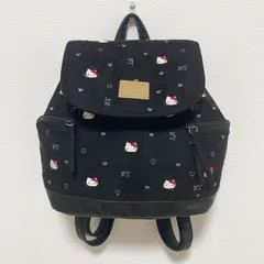 Hello Kitty Sanrio ハローキティ サンリオ 刺繍リュック 黒 カワイイ