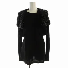 ビーシービージーマックスアズリア BCBGMAXAZRIA アンサンブル ニット ジレ ボレロ カットソー ビジュー装飾 半袖 長袖 S 黒 ブラック /ROのサムネイル