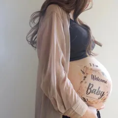 【nuance design】マタニティ　ペイント　シール　セルフマタニティフォト