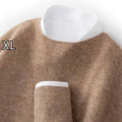 [XL]秋冬 コーデ メンズ  服 シンプル ファッション オシャレ 大人 かっこいい 大きいサイズ ストリート 紳士服  セミ タートルネックセーター ウール ニット シャツ