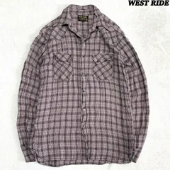 WEST RIDE ウエスタンシャツ チェックシャツ レーヨン 吊り目型フラップ ロングスリーブ 長袖 サイズ38 グレーピンク WESTRIDE ウエストライドのサムネイル