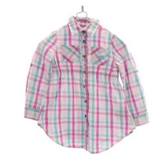 エンポリオアルマーニ ジュニア チェック 長袖 ワンピース 2A 94ｃｍ ピンク系 EMPORIO ARMANI JUNIOR キッズ 【中古】  【230925】 メール便可