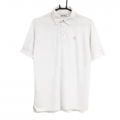 【超美品】アディダス 半袖ポロシャツ 白 ステッチゴールド ボタンダウン メンズ L/G ゴルフウェア adidas