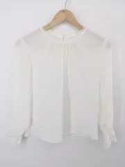 ◇ WILLSELECTION ウィルセレクション レース シンプル 長袖 ブラウス カットソー サイズM ホワイト系 レディース E  【1304200033677】